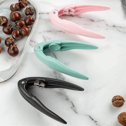 single piece nutcracker tool for daily kitchen needs, compact nut sheller for almonds and chestnuts, high quality stainless steel chestnut clip, efficient nut opener for kitchen accessories collection