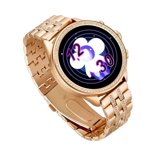 Gen 9 diamond-strap smartwatch with HD display, stylish smartwatch with Bluetooth calling and 2 straps, premium diamond strap smartwatch for women and men,
