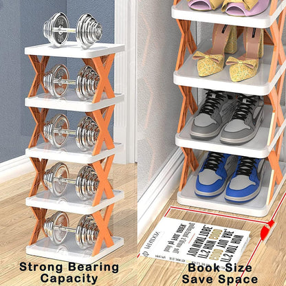6 layer shoe rack, foldable shoe stand, portable shoe organizer, home shoe rack, office shoe storage, collapsible shoe shelf, shoe rack for small spaces, easy assemble shoe rack, space saving shoe rack, multifunctional storage rack