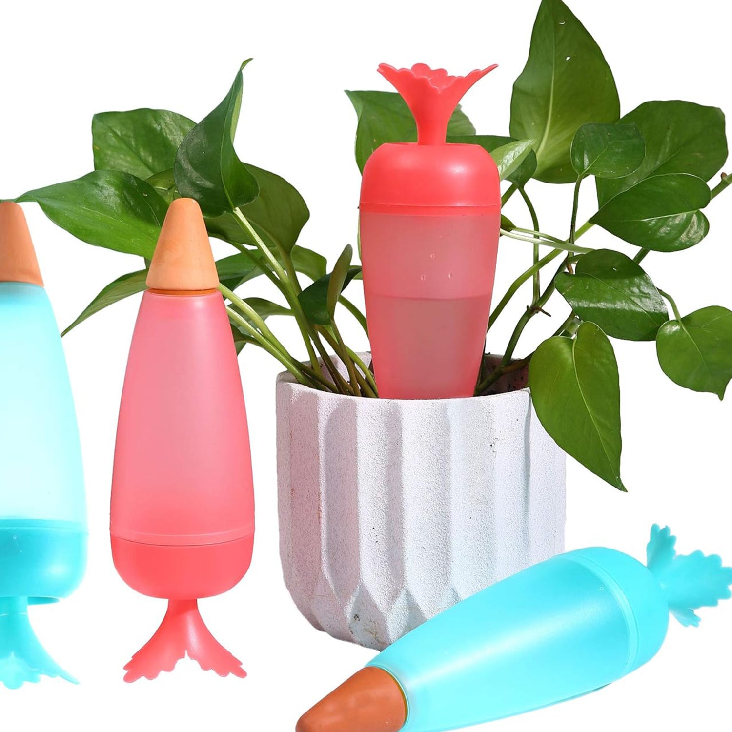 plastic self watering globe for lazy gardeners, self-watering device for potted plants, indoor outdoor plant care watering spike, slow release watering spike for home garden use

