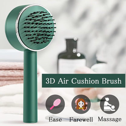 air cushion brush, hair massage brush, detangling comb, self-cleaning hairbrush, anti-frizz brush, scalp massage brush, long handle comb, plastic hairbrush, hair growth brush