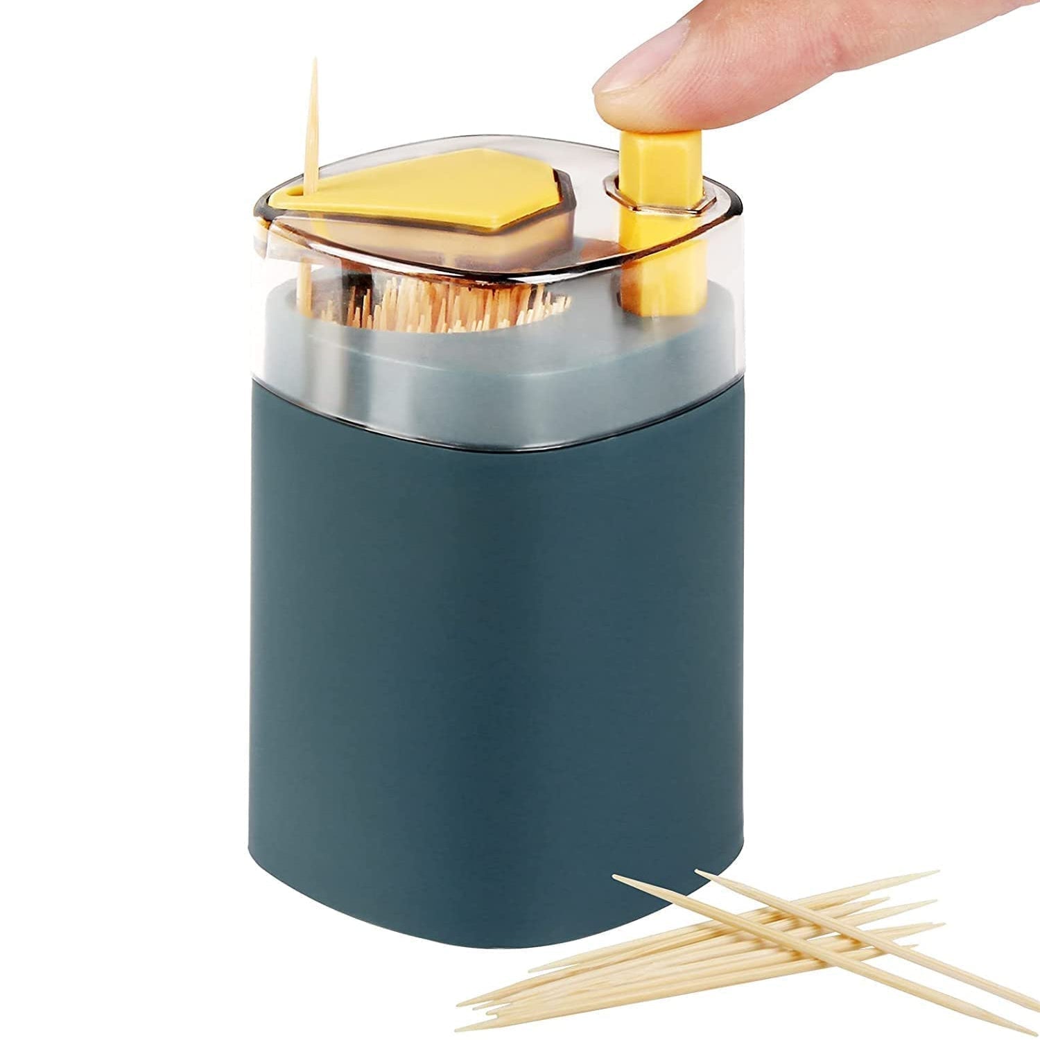 Automatic -up toothpick dispenser, thickening container for safe storage. toothpick holder, pop up toothpick dispenser, automatic toothpick box, kitchen toothpick container, restaurant table accessories, plastic toothpick holder