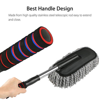 car duster, microfiber cleaning brush, car cleaning tool, long handle duster, multipurpose car brush, vehicle dust remover, interior cleaning brush