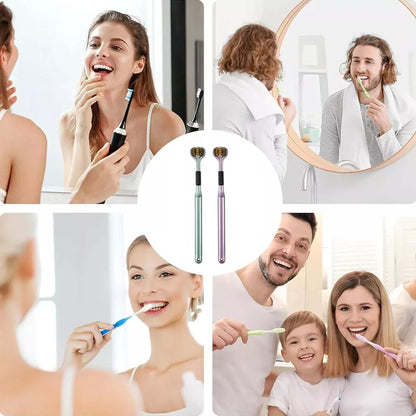 ergonomic toothbrush for adults with sensitive gums, triple action toothbrush for kids and adults,