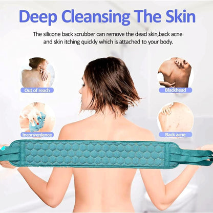 body scrub tool for smooth and soft skin, bath brush and loofah combo online India, loofah with handle for hard to reach areas, exfoliating loofah sponge for home use, skin-friendly bath scrubber for dry and oily skin,