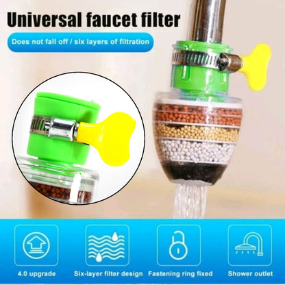 water tap filter, faucet purifier cartridge, six layer water purifier, universal tap filter, kitchen sink water filter, activated carbon faucet filter, tap water cleaner