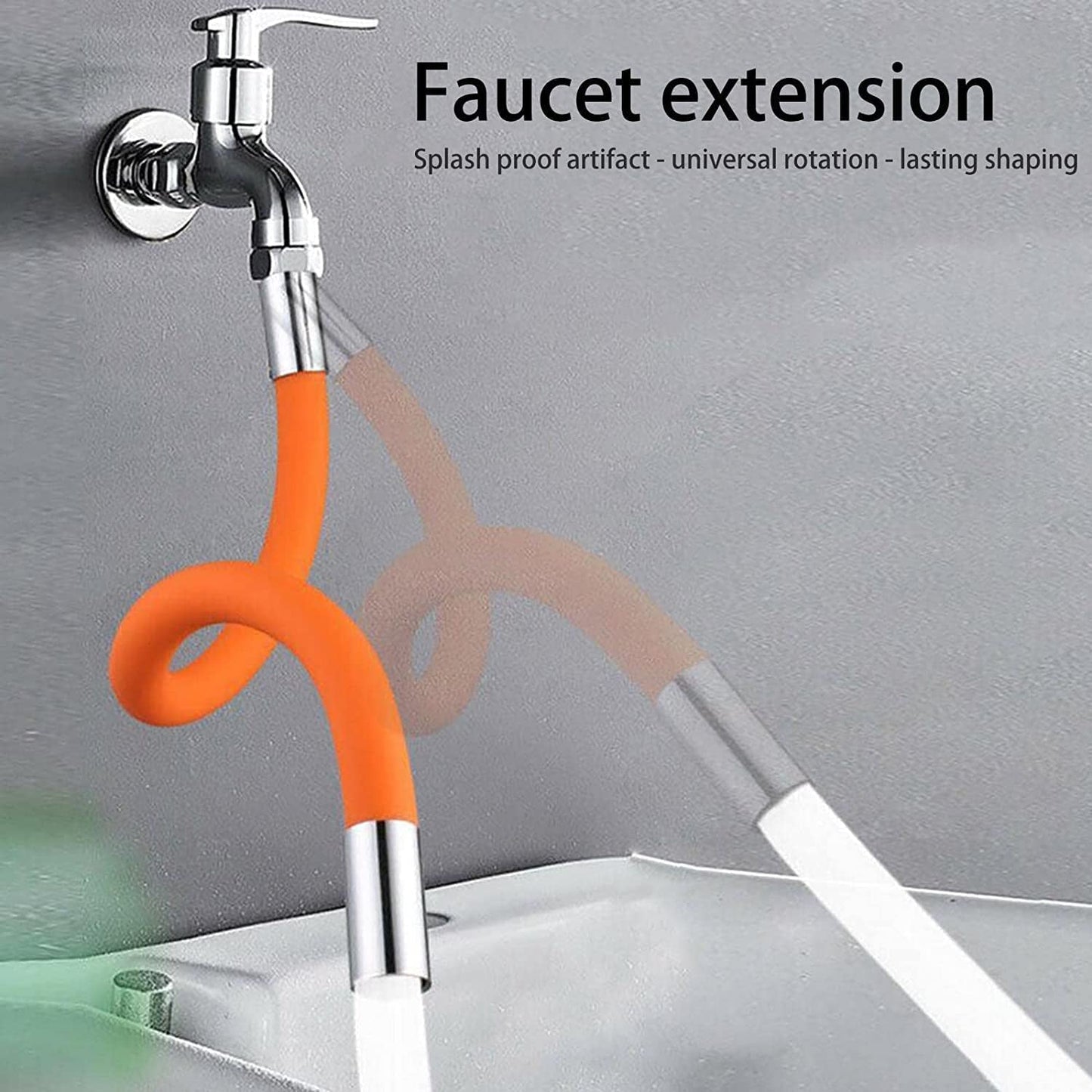 flexible water tap extender, 360 faucet extension tube, silicone tap nozzle, adjustable sink faucet extender, kitchen water extender, anti-splash faucet