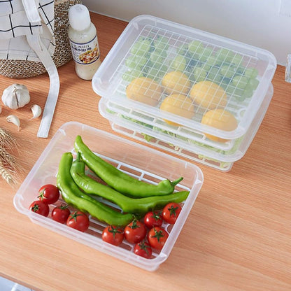 food storage containers for fridge, plastic containers with lids India, fridge organizer boxes set of 3, vegetable storage containers with drain tray,