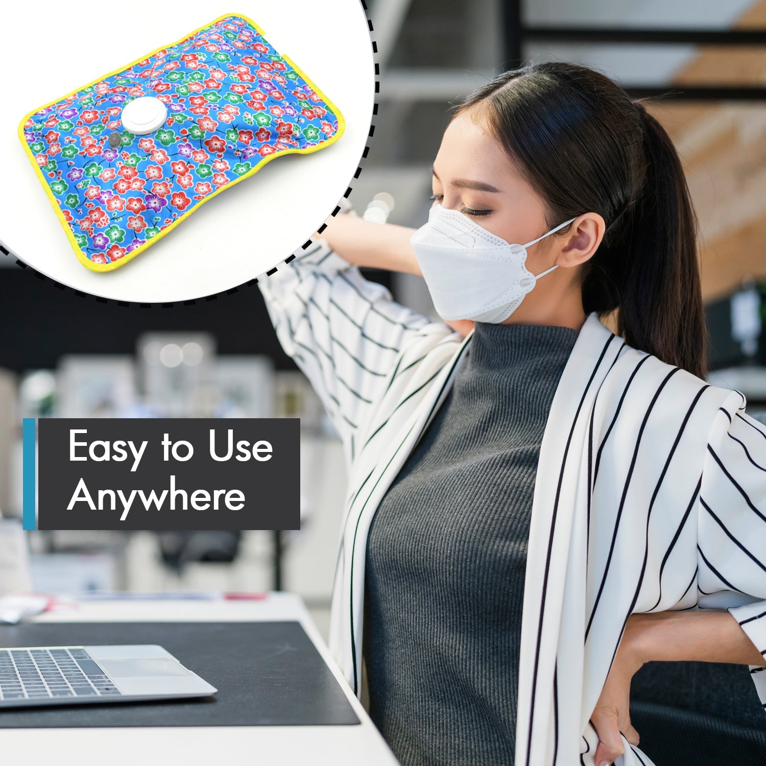 Electric water bag, comfortable and warm, electric hot water bag, rechargeable heating pad, pain relief hot pouch, no water hot bag, winter heating pad, joint pain heat pack, electric hot pouch