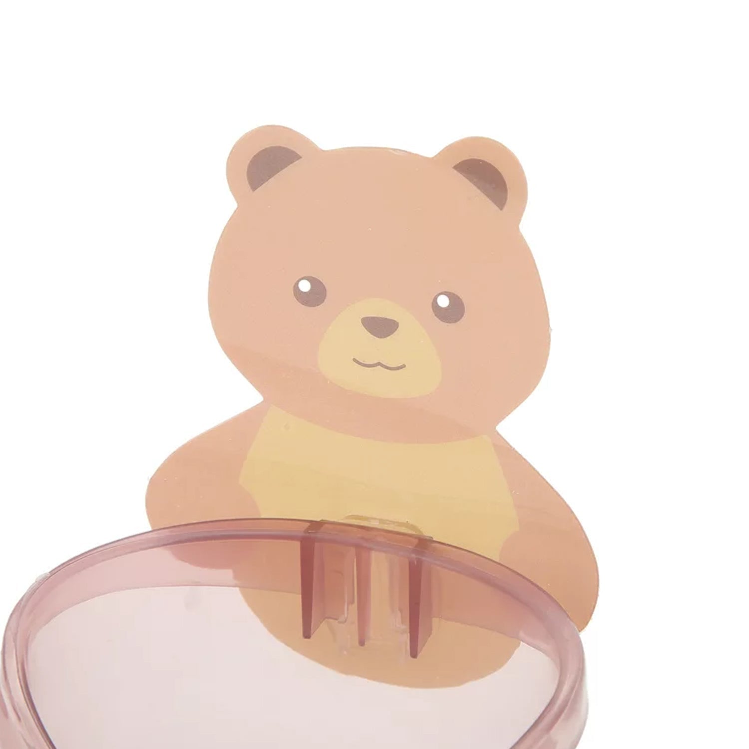 Self-adhesive teddy bear holder for kids, teddy bear toothbrush holder, kids bathroom organizer, wall mount toothpaste holder, plastic toothbrush stand, self adhesive bathroom holder, cute bathroom accessory for kids