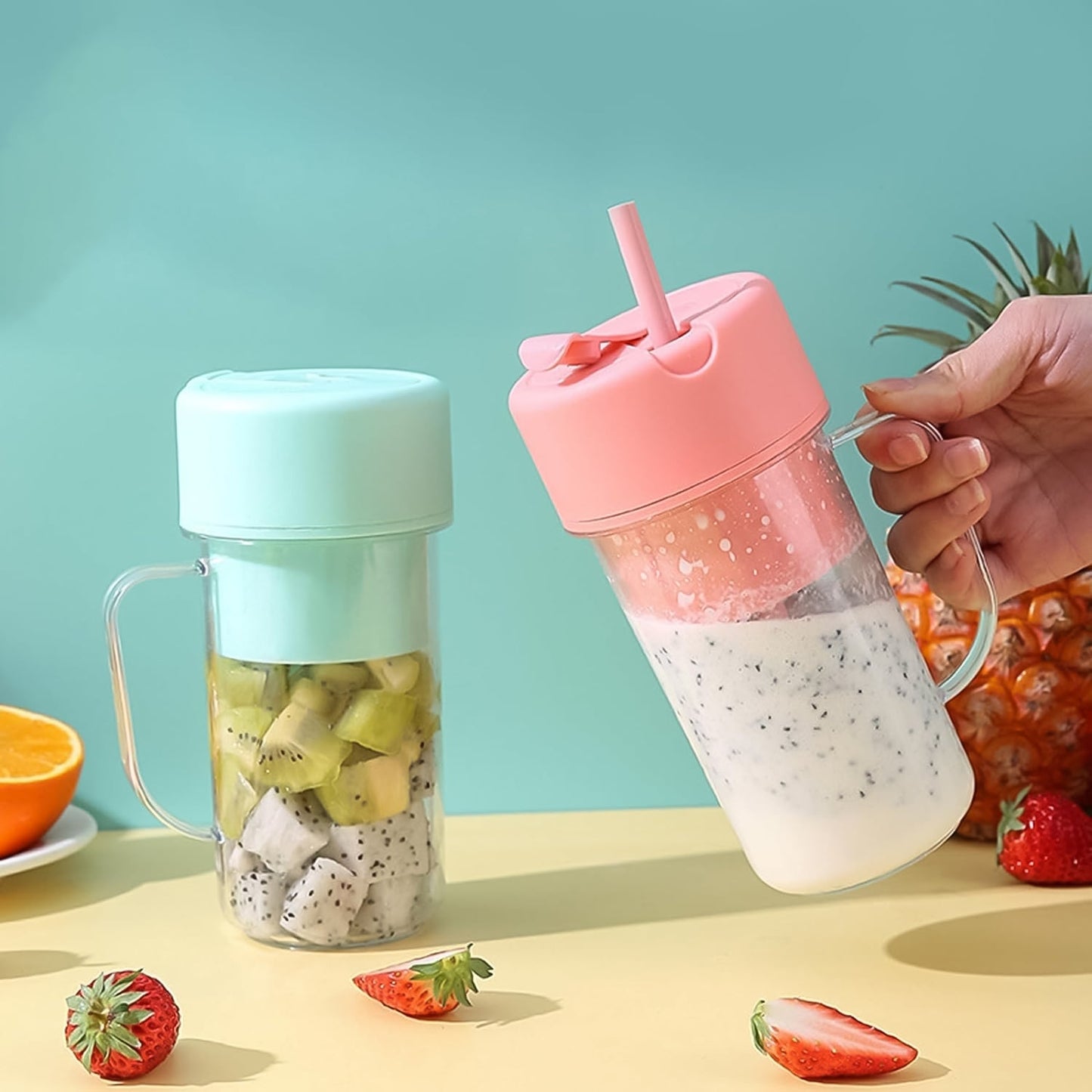 rechargeable mini blender for gym and office use, portable crusher juicer for fruits and vegetables, personal blender with USB charging India, compact juicer for home kitchen and outdoor use
