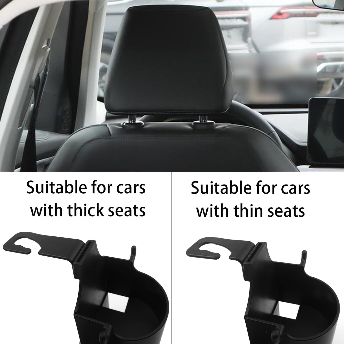  compact car accessory for neat and tidy backseat, adjustable phone holder for car rear seat, hook and mount set for car backrest storage