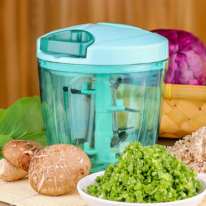 Stainless steel vegetable chopper with 5 blades, manual food chopper, dori chopper for vegetables, pull cord vegetable cutter, onion chopper manual, fruit and nut chopper, kitchen blender mixer, manual food processor
