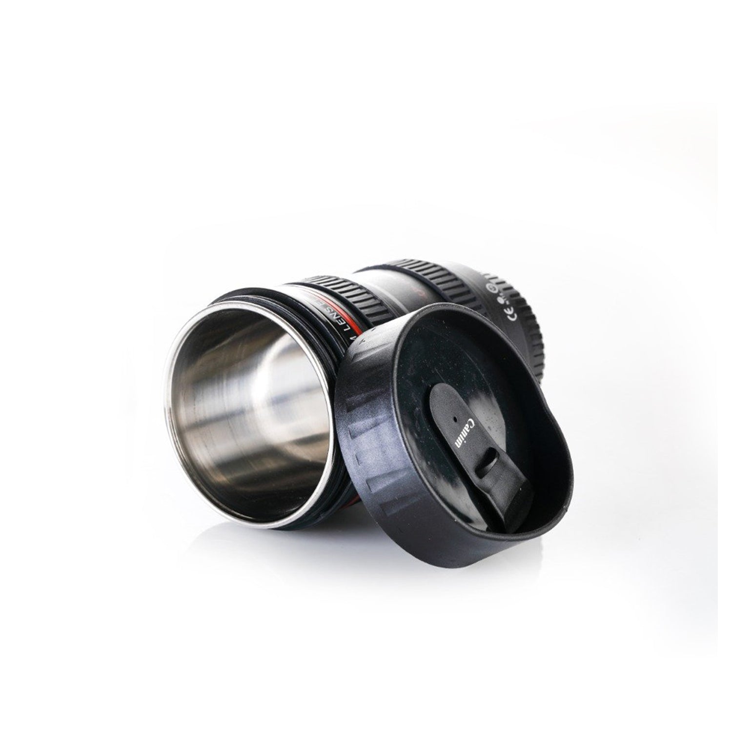 Camera lens coffee mug with lid, detailed and realistic. camera lens coffee mug, photography mug, DSLR coffee cup, camera lens shaped mug, quirky coffee mug, travel mug with lid, 350ml stainless steel mug, coffee mug for photographers, plastic camera mug