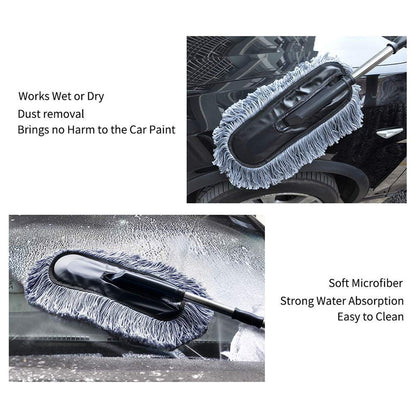 car duster, microfiber cleaning brush, car cleaning tool, long handle duster, multipurpose car brush, vehicle dust remover, interior cleaning brush