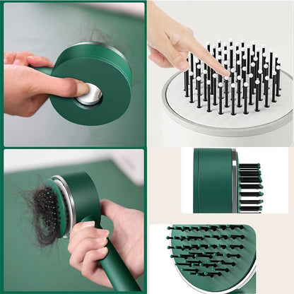 air cushion brush, hair massage brush, detangling comb, self-cleaning hairbrush, anti-frizz brush, scalp massage brush, long handle comb, plastic hairbrush, hair growth brush