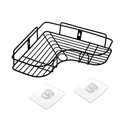 Corner shelf organizer for kitchen and bathroom. stainless steel bathroom shelf, self adhesive corner rack, wall mount storage rack, waterproof shower shelf, kitchen organizer shelf, no drill wall shelf