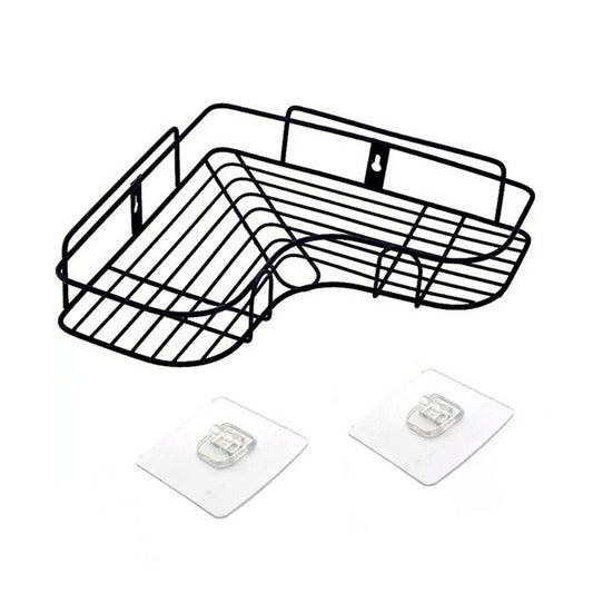 Corner shelf organizer for kitchen and bathroom. stainless steel bathroom shelf, self adhesive corner rack, wall mount storage rack, waterproof shower shelf, kitchen organizer shelf, no drill wall shelf