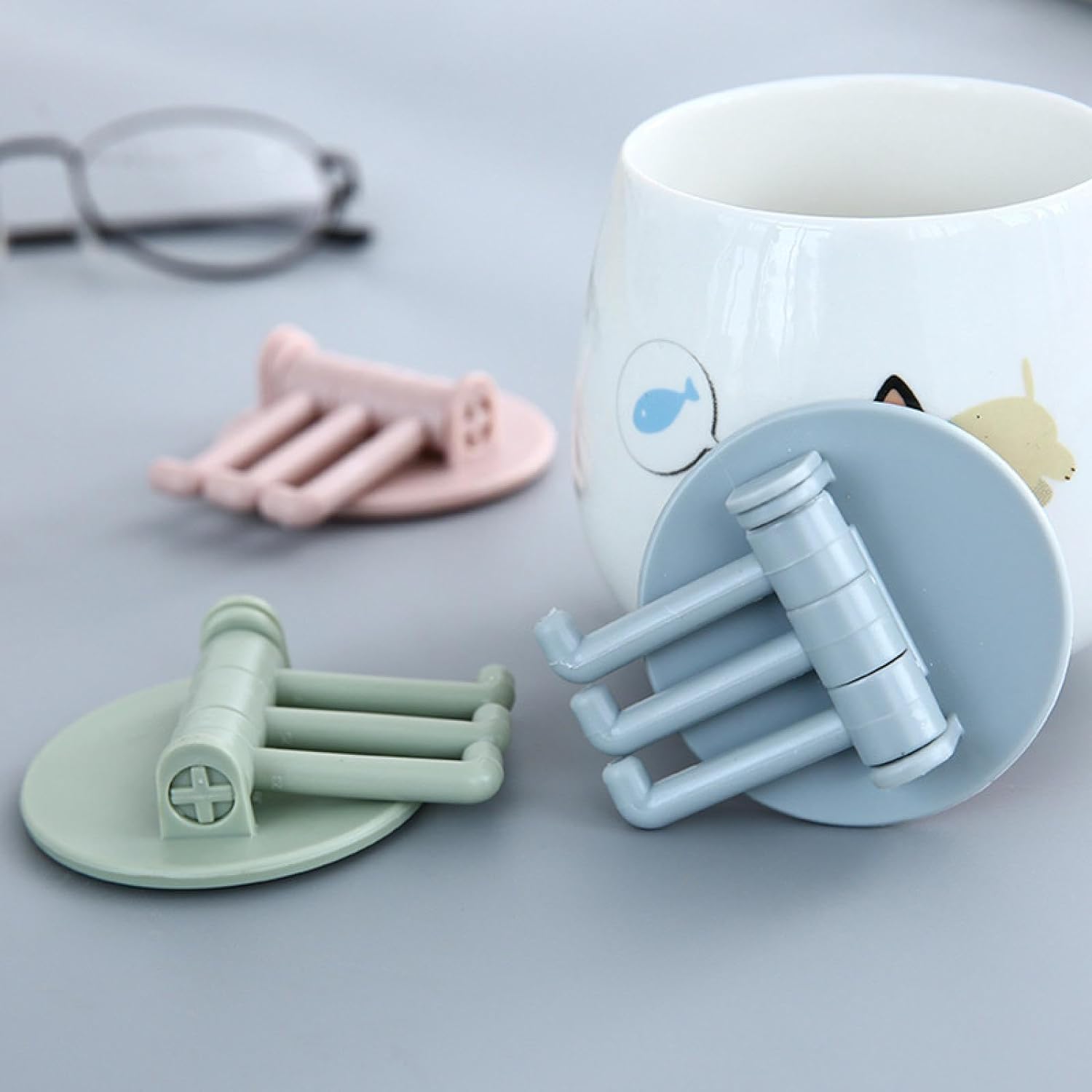 Rotatable sticky hook for organizing home spaces, foldable sticky hook, 180 degree wall hook, punch-free hook, strong adhesive hook, rotatable bathroom hook, space-saving kitchen hook, ABS hook organizer