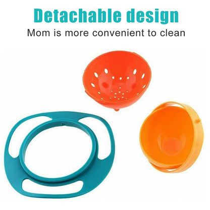 Functional rotating bowl for children, making food serving and mealtime enjoyable. gyro bowl, rotating baby bowl, spill proof bowl for kids, toddler feeding bowl, 360 degree bowl, baby snack container, kids food bowl, anti-spill dish