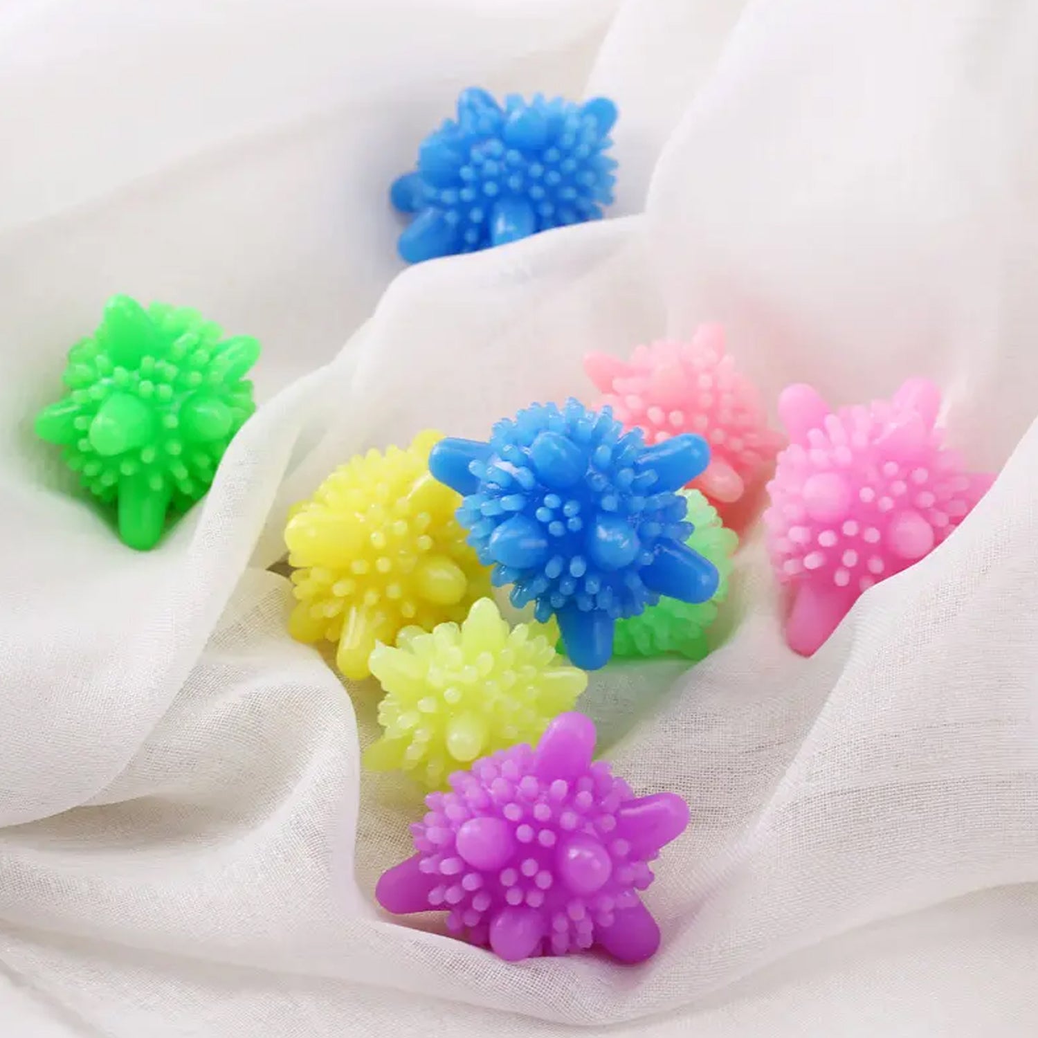 multi-color laundry dryer balls reusable, 10‑piece reusable dryer balls set,