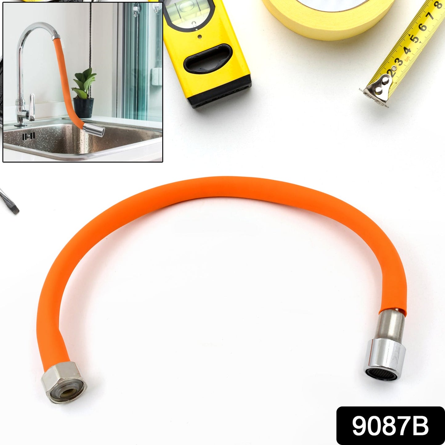 360° Flexible Water Tap Extender – Universal Silicone Faucet Extension Tube with Connector for Kitchen & Bathroom (46cm)