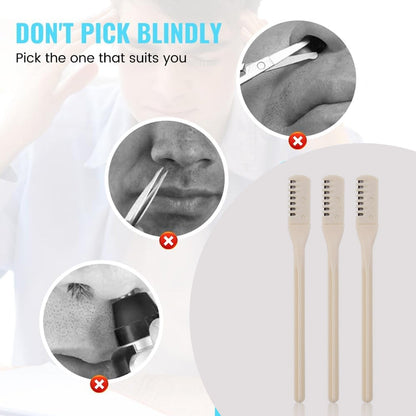 nose hair cutter razor set for travel and home use, compact manual nose hair grooming kit, affordable manual nose hair trimmer for daily use, nose and facial hair grooming set for men,