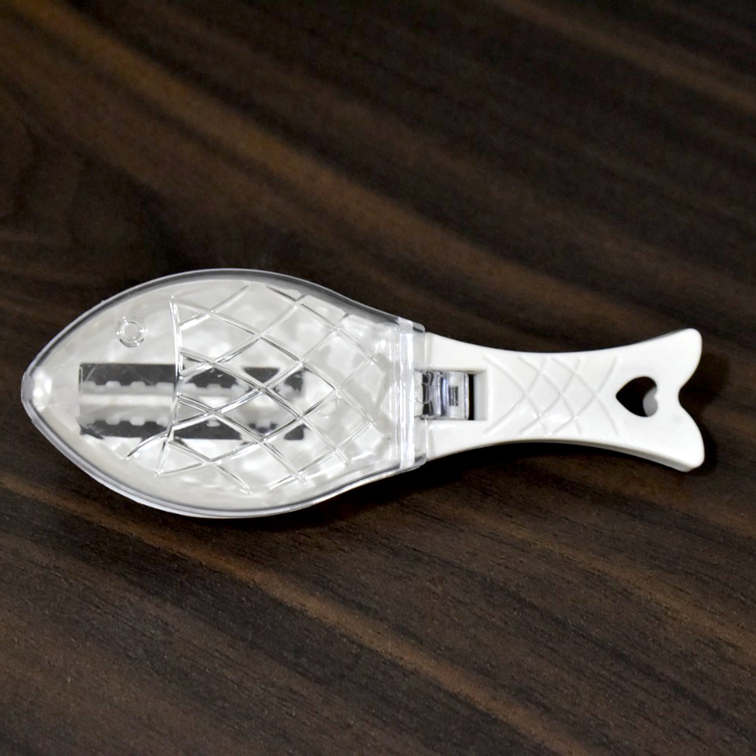 Fish scale scraper tool for easy fish cleaning. fish scale scraper tool, fish descaler with lid, kitchen fish cleaning tool, fish scale remover scraper, plastic fish scaler, fish skin peeler, fish scale collector