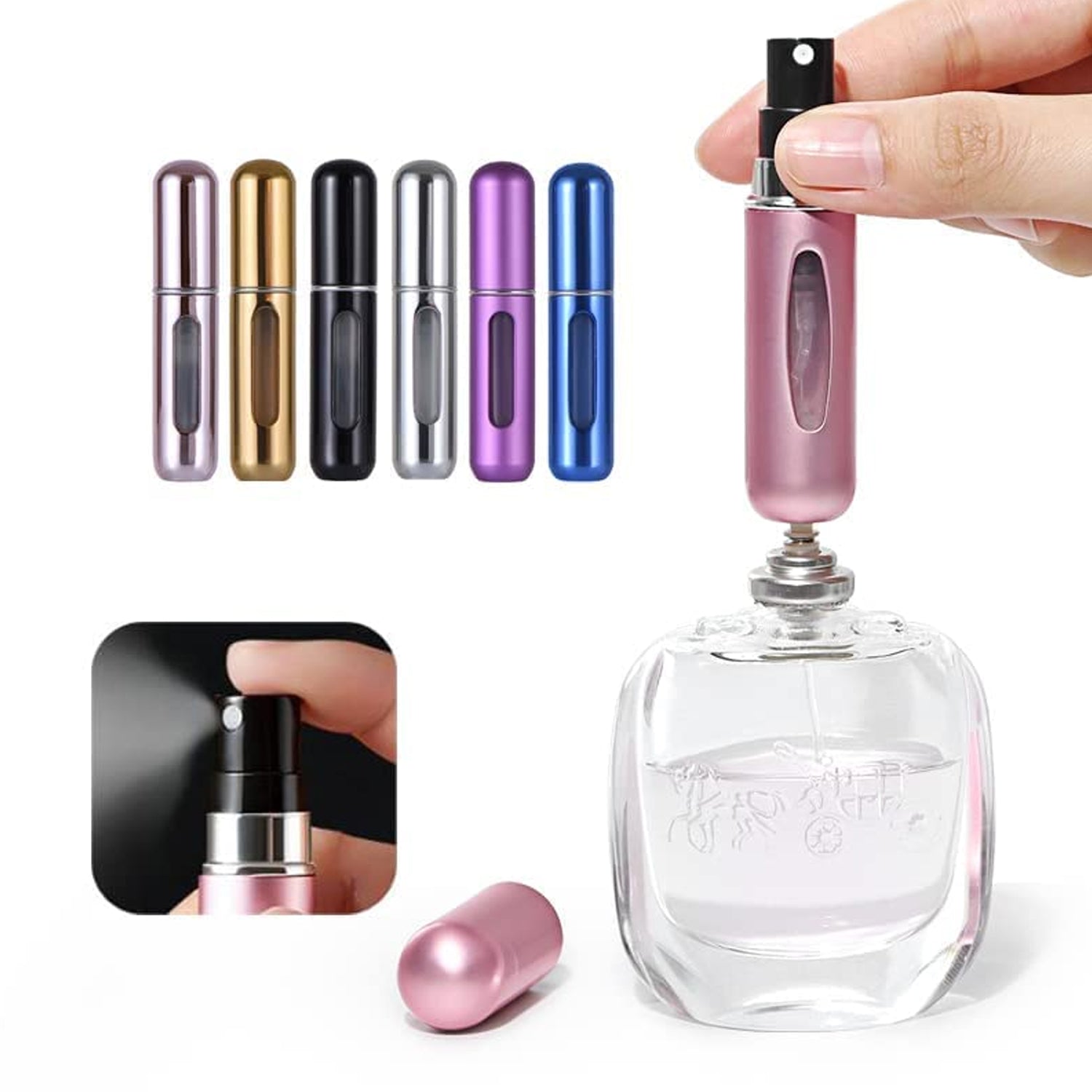 travel-friendly mini perfume bottle set, pocket-size refillable spray bottle for fragrance, stylish mini perfume spray container, perfume atomizer for men and women on the go

