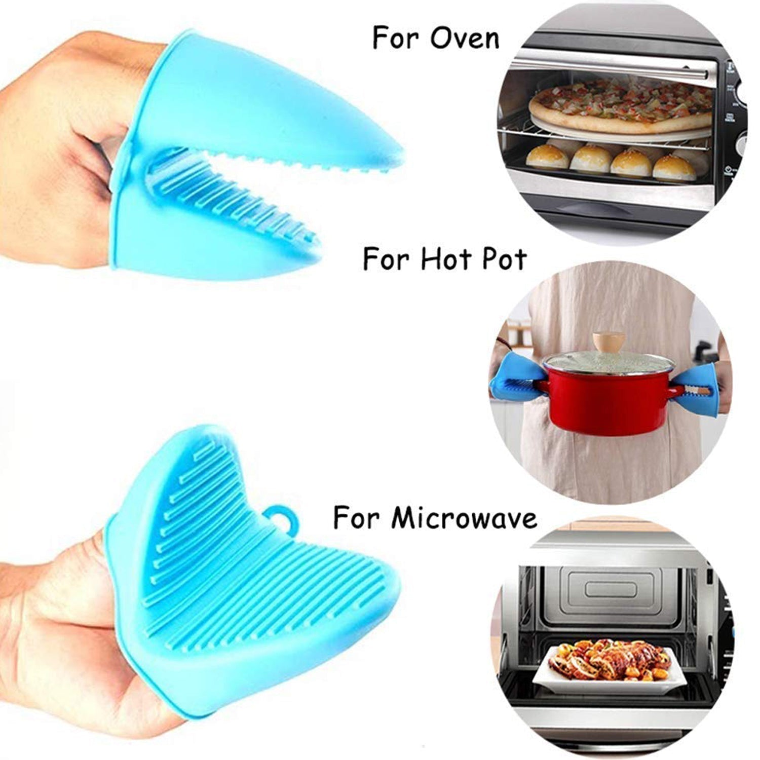 Flexible silicone potholder with textured surface for better grip. silicone oven mitts, mini heat resistant gloves, kitchen pinch mitt, microwave baking gloves, cooking mittens, non-toxic silicone gloves, compact oven mitt