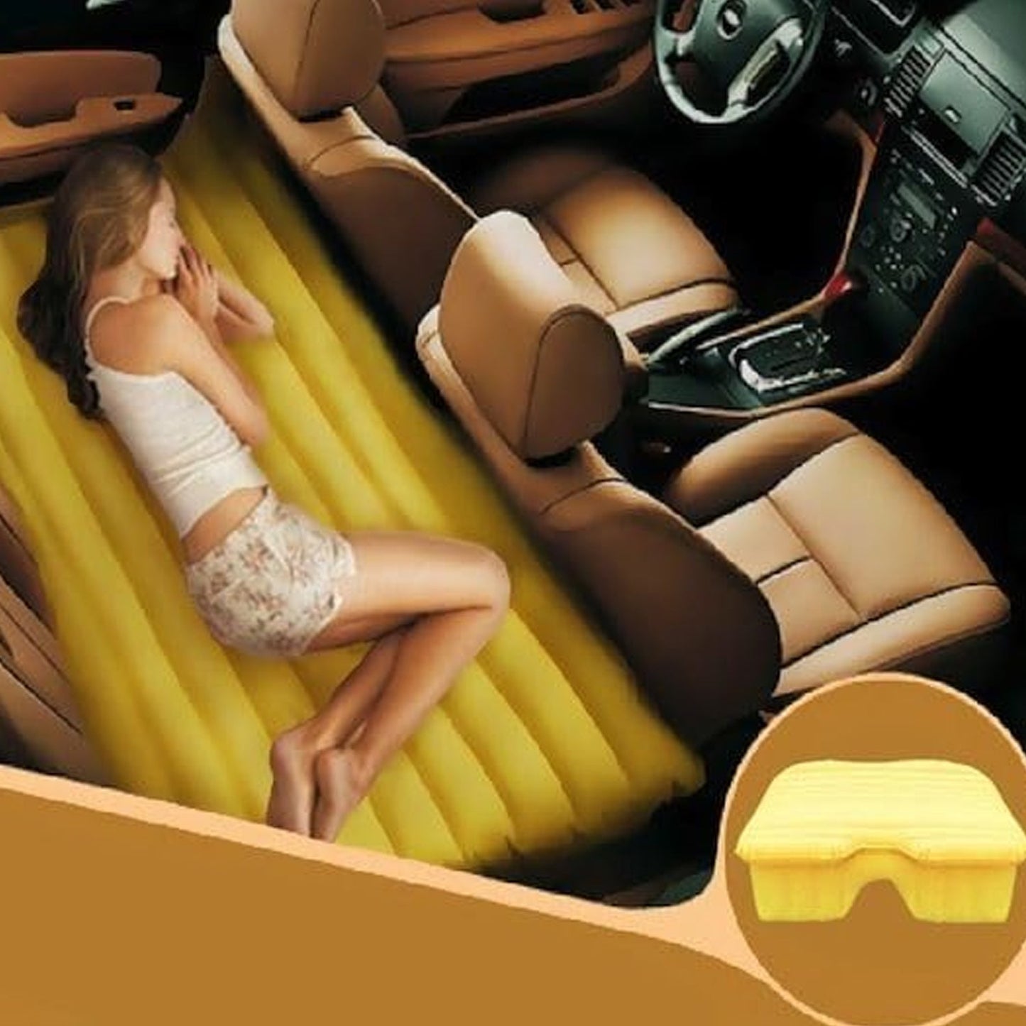 oldable air bed for car, car air mattress for long drive, SUV car air bed with electric pump, car accessories for travel comfort