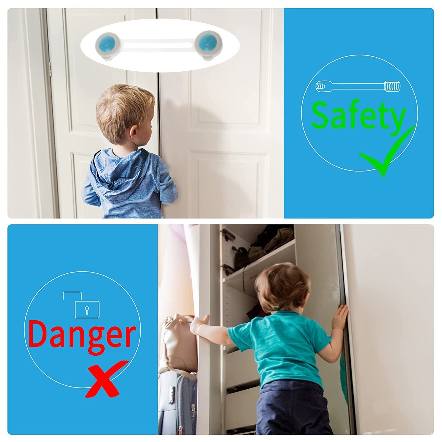 Baby safety strap lock, one piece, reliable. baby safety locks, child proof cabinet locks, drawer safety strap, fridge baby lock, toilet baby lock, baby proof home, 3M adhesive safety lock