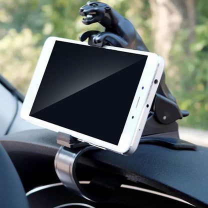 jaguar phone holder, leopard shape mobile stand, car dashboard phone mount, 360 rotation phone clip, luxury car phone holder, mobile holder for car