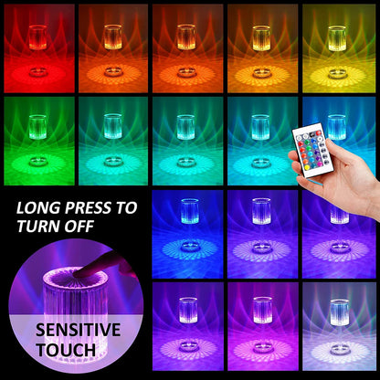 crystal table lamp, touch control lamp, usb table lamp, color changing lamp, nightstand lamp, bedroom lamp, modern desk lamp, led crystal lamp