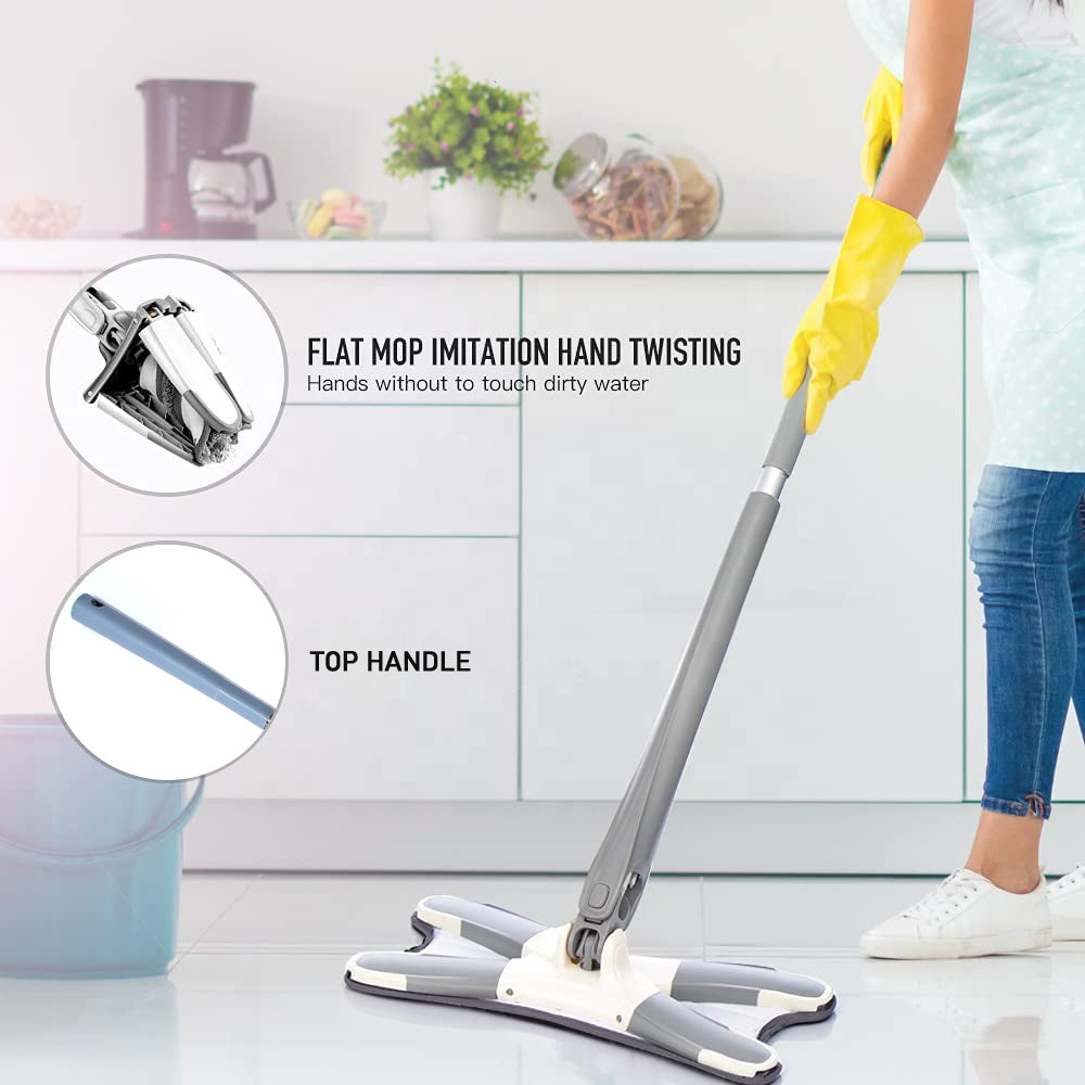 X shape floor mop, 360 degree flat mop, microfiber mop for home, hands-free mop, wet and dry floor cleaner, kitchen floor mop, squeeze mop, cleaning mop for tiles