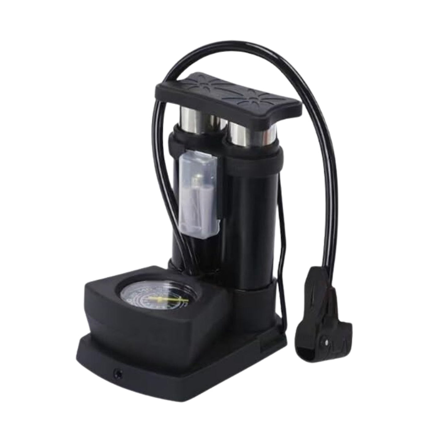 mini bike pump, portable air pump, foot operated bike pump, bicycle tire inflator, pump with pressure gauge, foldable bike pump, steel mini air pump, bike floor pump, emergency cycle pump, mini pump with hose