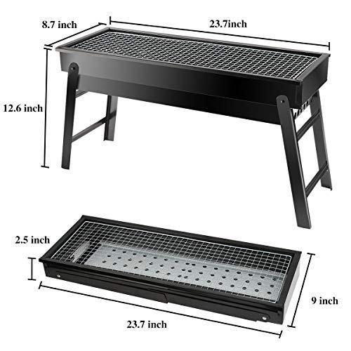 Easy-to-assemble foldable BBQ grill. portable charcoal grill, foldable BBQ grill, outdoor barbecue grill, camping grill, travel BBQ grill, garden charcoal stove, picnic BBQ setup