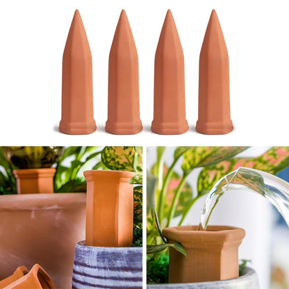  self-watering spikes with adjustable flow, garden tool for automatic plant hydration, water dripper spikes for plant care, eco-friendly plant watering solution for home use