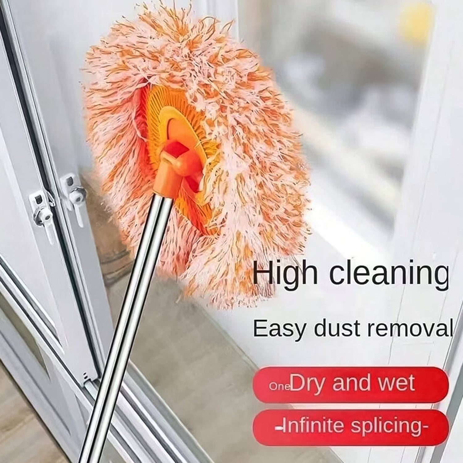 Versatile rotatable mop for floor, wall, and high surface cleaning