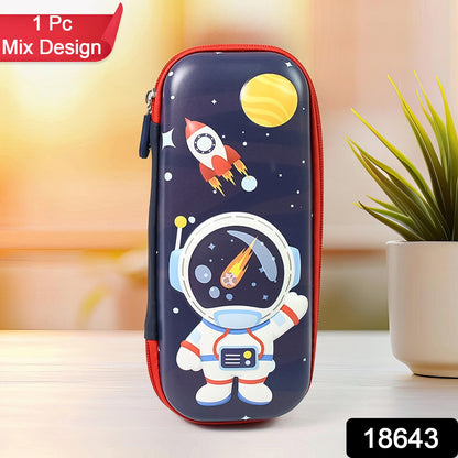 plastic pencil box for kids stationery storage, mix pattern pencil case for school use, hard case pencil box for kids, kids stationery organizer with cartoon design, pencil storage box for primary school children, fun design pencil case for boys and girls