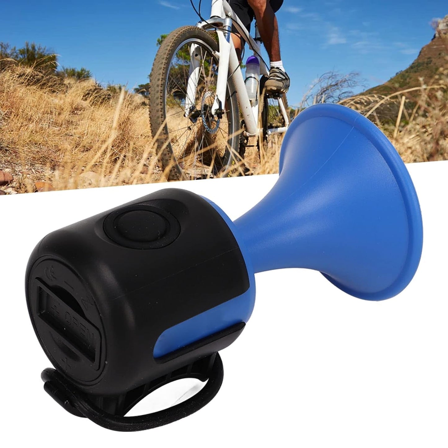 120dB loud electric bicycle horn mounted on bike handlebar