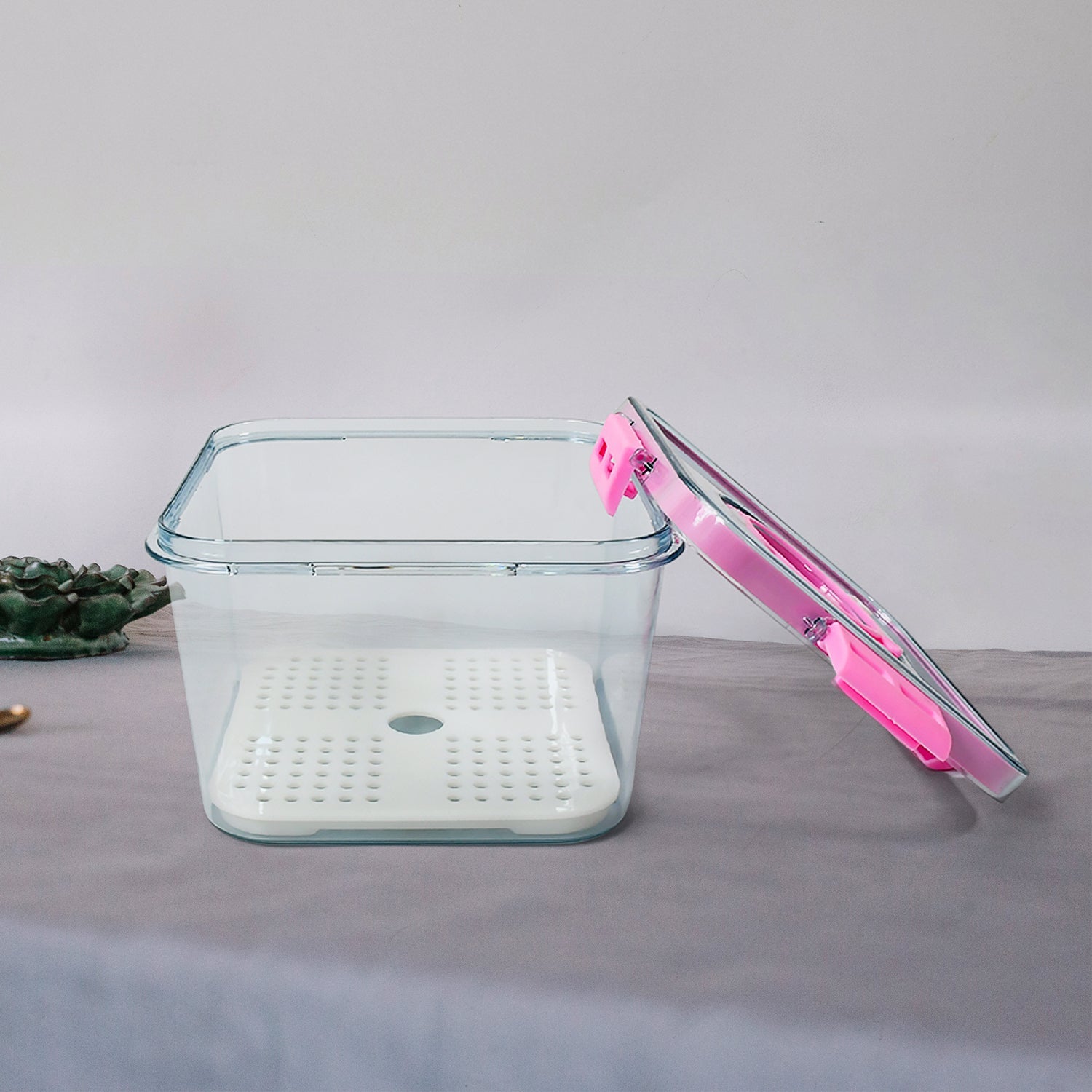 Plastic refrigerator food container for snacks and vegetables