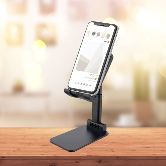 Foldable mobile stand with adjustable angles for hands-free use. foldable mobile stand, adjustable phone holder, tablet stand for desk, portable phone stand, iPad mini stand, universal mobile holder, desk stand