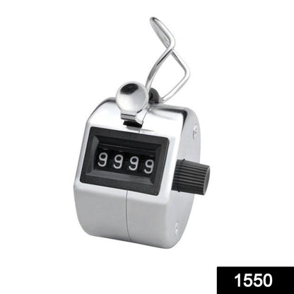 Clicker counter with four-digit display for counting. manual tally counter, 4 digit hand counter, metal tally counter, people counting tool, mechanical clicker, sports lap counter, inventory tally, hand click counter, attendance counter, finger ring tally counter
