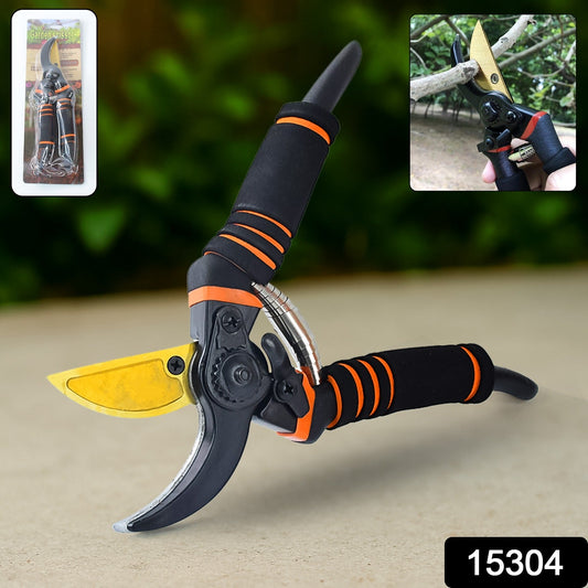 professional pruning shears with safety lock, sharp garden cutter for trimming plants, best pruning shears for rose and bonsai cutting, rust resistant pruning scissors for garden, gardening shears for indoor and outdoor plants, easy to use garden pruning tool India, premium quality plant cutter with strong blades