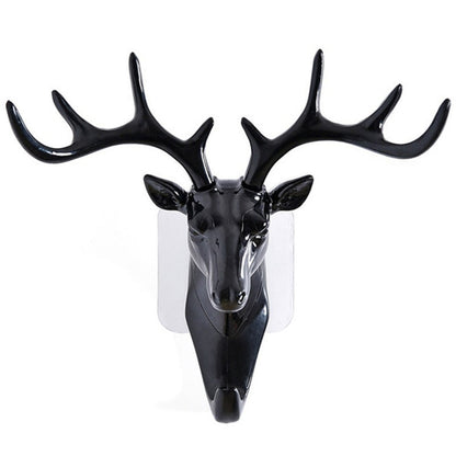 Self-adhesive deer head wall hook for hanging items. deer head wall hook, self adhesive hanger hook, wall mount hook, decorative wall hanger, no drill wall hook, deer hook for bag hat, vintage wall hook