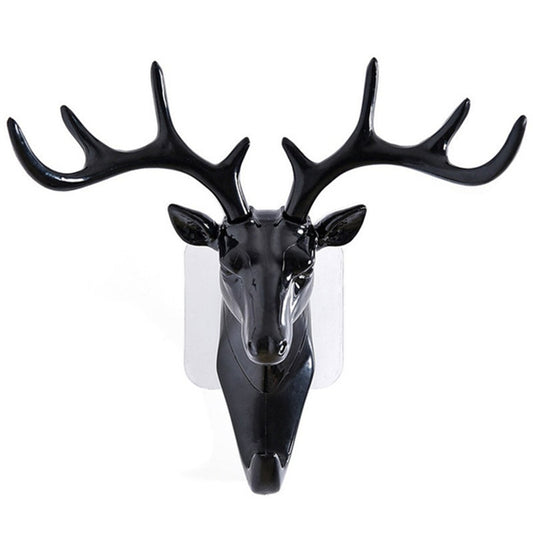 Self-adhesive deer head wall hook for hanging items. deer head wall hook, self adhesive hanger hook, wall mount hook, decorative wall hanger, no drill wall hook, deer hook for bag hat, vintage wall hook