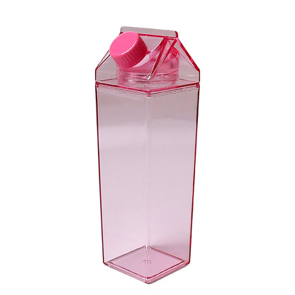 BPA free plastic water bottle with sturdy square design