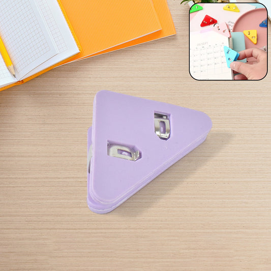 triangle paper clips set of 10 for documents, small corner clips for organizing paper, metal triangle clips for office and school use, stylish triangle document clips for stationery, paper holding corner clips in triangle shape, compact triangle clips for papers and notes, decorative triangle paper clips for files, reusable document clips with triangle design, premium metal paper clips in corner shape, triangle shaped binder clips for study and office

