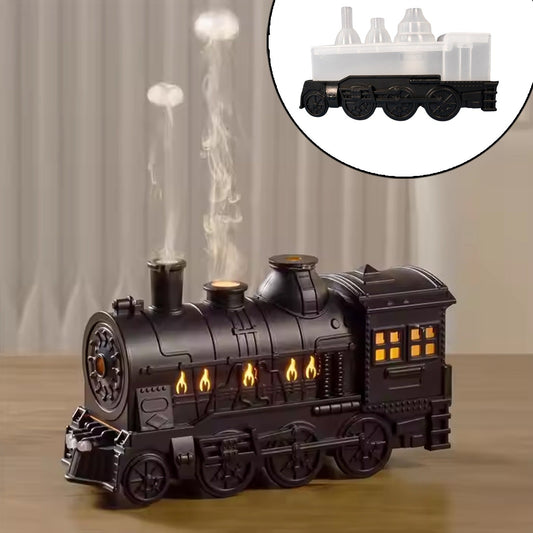 train shape mini humidifier USB powered, 300ml portable humidifier in train design, ultrasonic humidifier for desk and home use, cute train-shaped air humidifier for kids,
